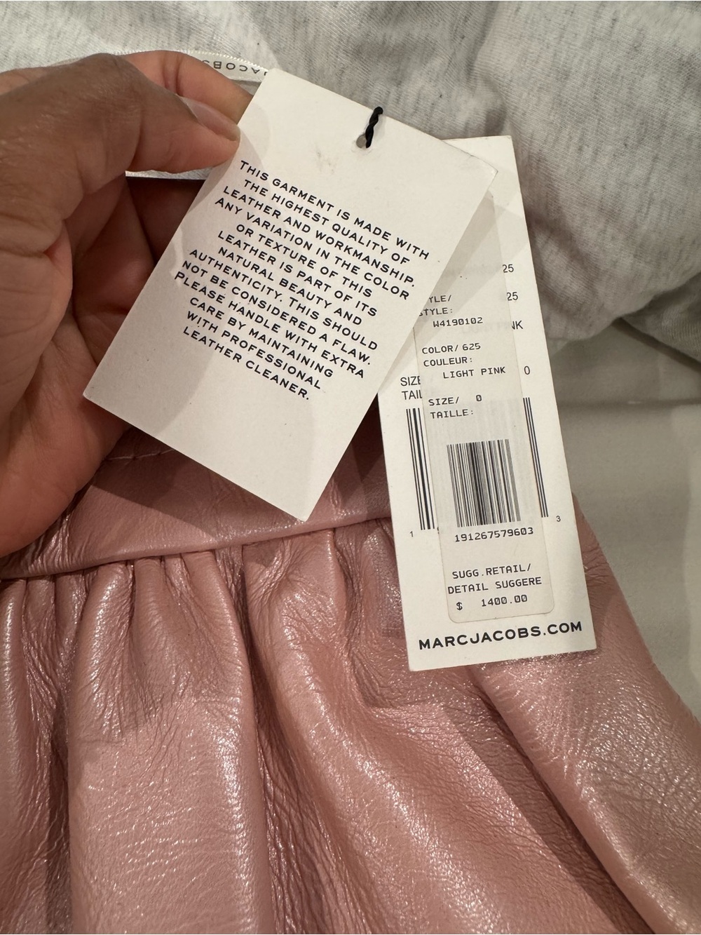 Marc Jacobs Pink High-Waist leather skirt - Picture 2 of 3